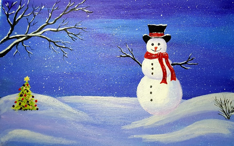 Lorna, snowman, acrylic.jpg